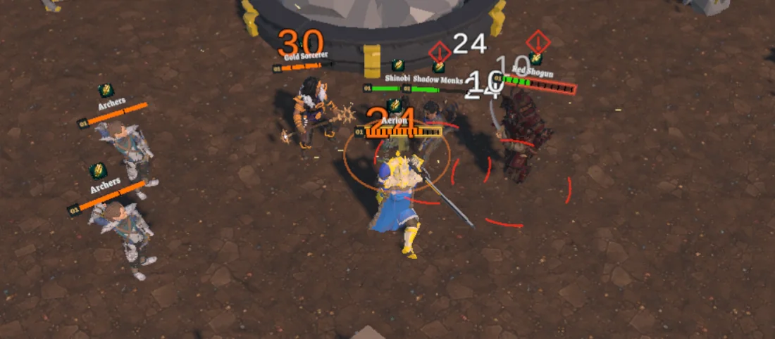 Riftborn combat close-up with damage numbers